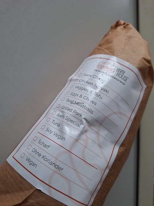 Takeaway packaging at BAMI House - Vietnamese Sandwich Shop in Dusseldorf
