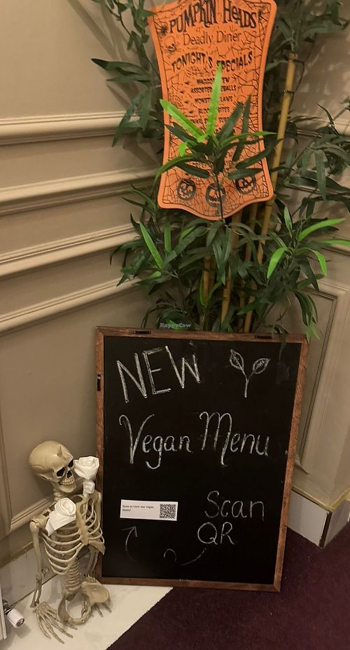 As I entered the restaurant, this sign was a lovely welcome to this hungry vegan!  at The Little Venice Restaurant in Dublin