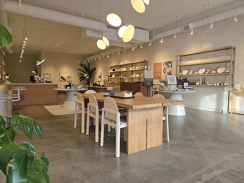 communal table at A Living Wage Cafe at Fable in Vancouver