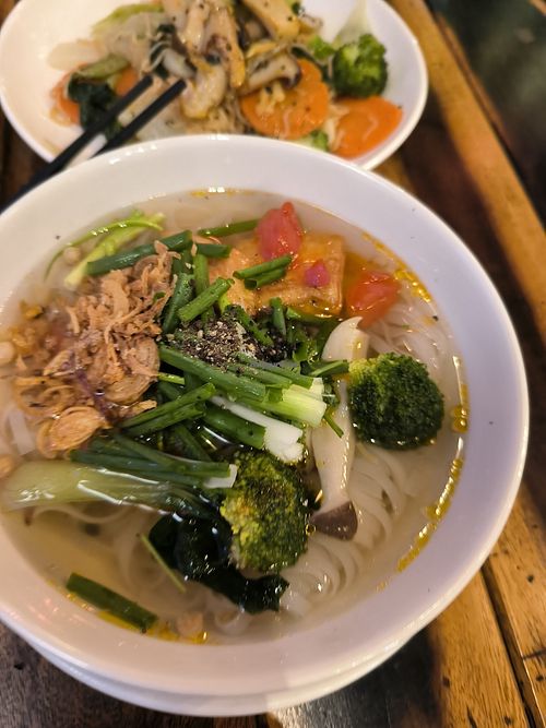 Veggie pho at Moon Coffee and Restaurant in Hoi An