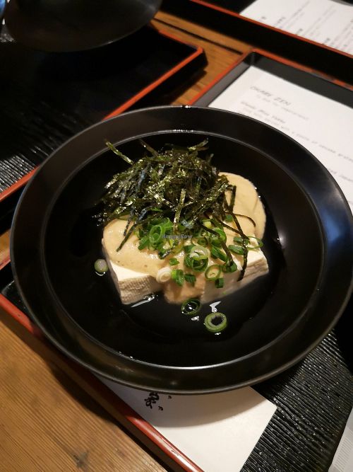 Course 2: Japanese sweet potato puree on tofu in kombu (umami flavour) at Shika-Jaya in Hakone