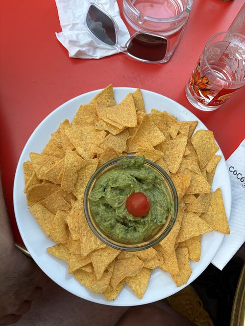 Nachos and guacamole   at Coco Loco in Cannes