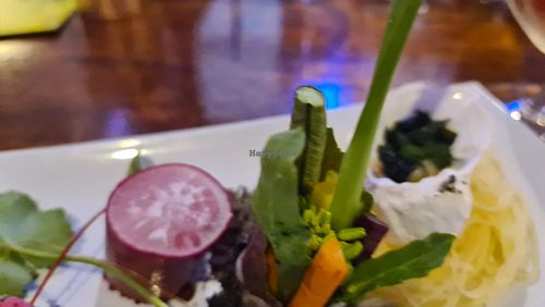 Selection of dishes including 'pot plant' with tahini soil at Shu in Collingwood