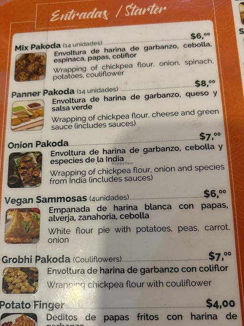 All these appetizers are vegan  at Punjabi Rasoi  in Cuenca