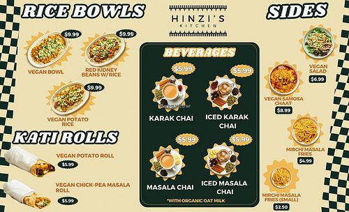 VEGAN MENU HINZI'S KITCHEN at Hinzi's Kitchen in Frederick