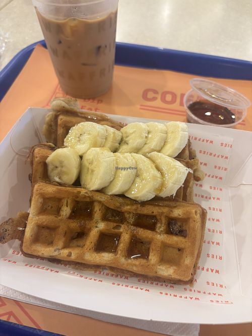 This was the apple waffles, I asked to add bananas on top. Delicious!   at Waffries - Mall of the Emirates in Dubai