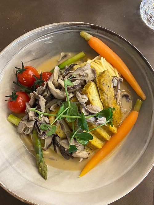 Pasta with smoked tofu and vegetables  at Pip-Margraff in St Vith
