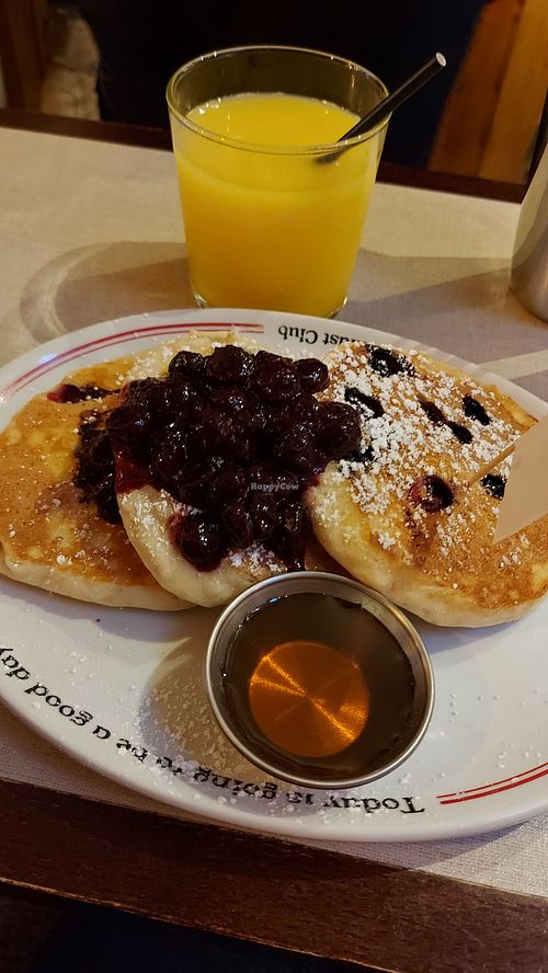Vegan blueberry pancakes at The Breakfast Club - Seven Dials in London