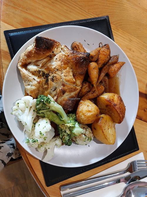 Butternut squash Wellington Sunday dinner with mushroom gravy at The Bull Market Deeping in Peterborough
