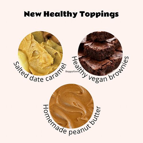 Vegan brownies, dates salted caramel, homemade peanut butter   at Frolic Frozen Delight in Pattaya