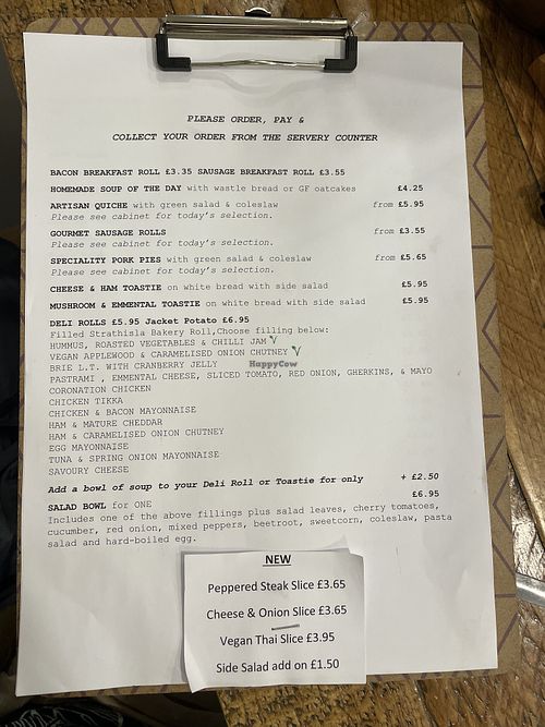 Menu  at The Deli Next Door in Elgin