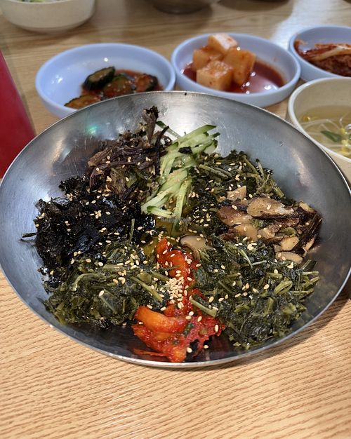 a wide array of vegetables; comes with rice  at Ong-Gane 옹가네 in Sokcho