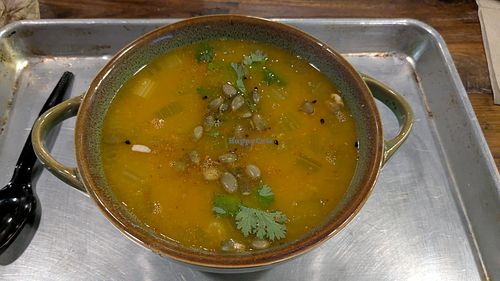 Pumpkin soup at Block 40 Food Hall in Hollywood