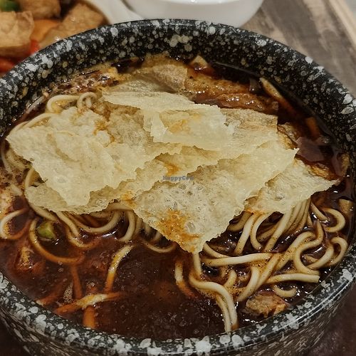 Stone Pot Mala Soup noodle at Nature Cafe - SMU - 自然疏食 in Central Singapore