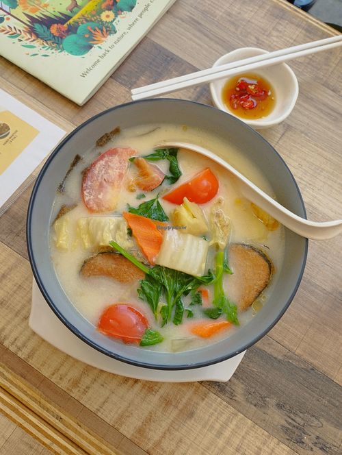 Delish Vegetarian Fish Noodle @ SGD 7.5 at Nature Cafe - SMU - 自然疏食 in Central Singapore
