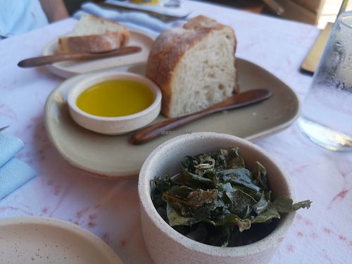 Wood Fired Organic Bread, and White Bean & Paprika Dip, Saltbush, EVOO. at Coogee Common in Coogee
