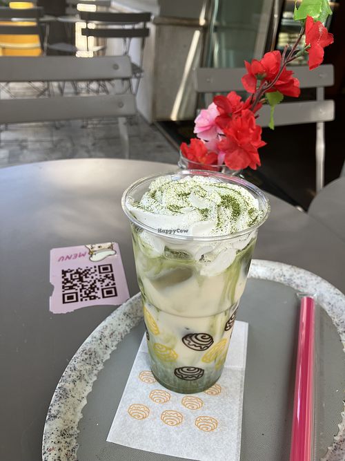 Iced Matcha Latte with creamm  at Mr Cinnamon in Caserta