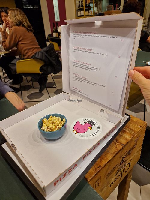 Entrée dei dolci: pop corn al caramello salato at Collegio Culinario in Lucca