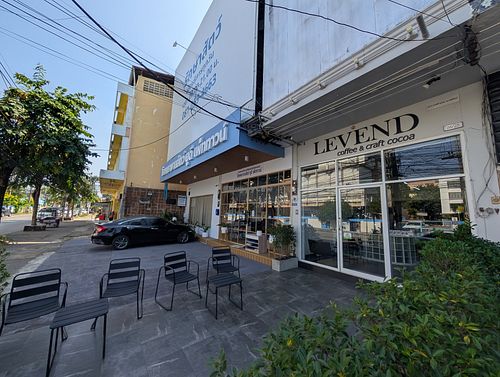 Outside at Levend Coffee and Craft Cocoa in Udon Thani