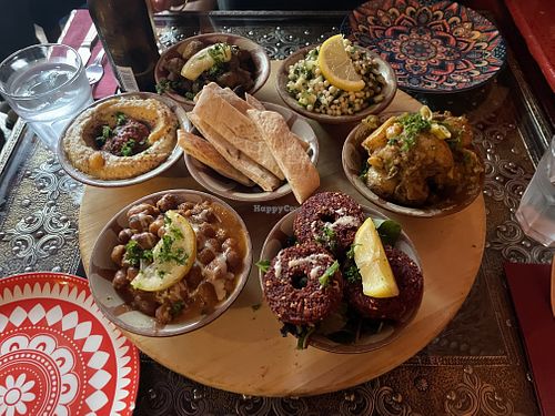 Mezze - all vegan options!   at Al-Farid in Exeter