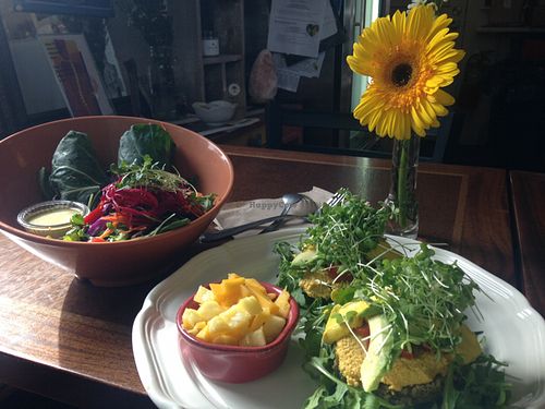 island collard and over the moon salad  at Salud Live Kitchen and Juice Bar in Bend