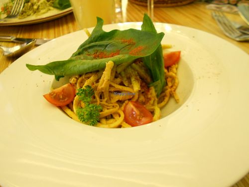 zucchini noodles (raw but fresh and delicious) at Cafe Ukrop II in St Petersburg