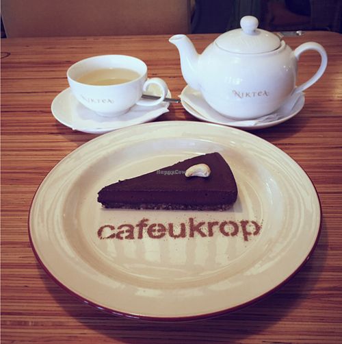 raw blueberry desert  at Cafe Ukrop II in St Petersburg