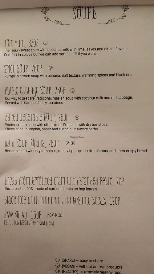 soup menu at Cafe Ukrop II in St Petersburg