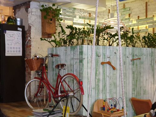 Interesting deco inside at Cafe Ukrop II in St Petersburg