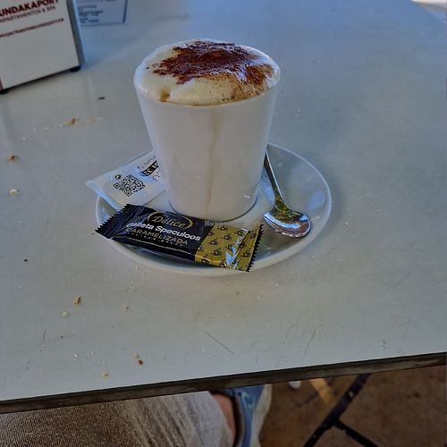 Cappuccino with soy milk at Cafetería-Bar El Puerto  in Mundaka