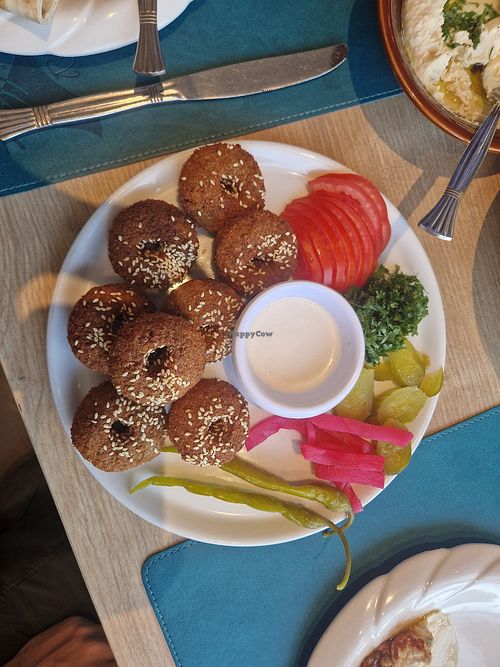 Falafel comes with accompaniments at Le Pavillon Restaurant in Accra