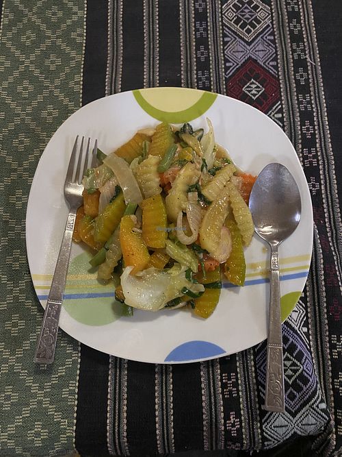 Mix vegetables / fried ginger with vegetables   at Vita Restaurant in Muang Ngoy
