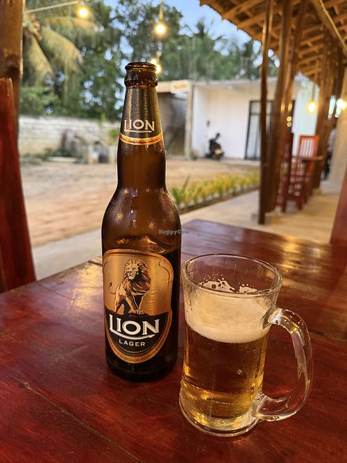 Lion Beer is served chilled.   at Ceylon Excel in Tangalle