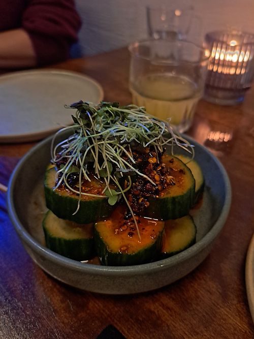 Cucumber salad at Natsu in Montreal