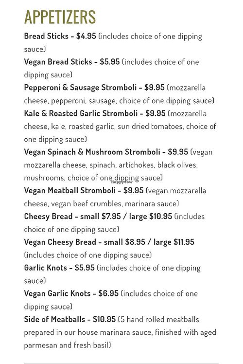 Menu as of July 2025 at 48 North Pizzeria in Portland