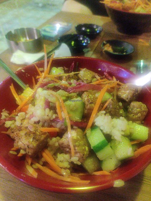 Tempeh poke bowl at Amed Pokebowl in Karangasem