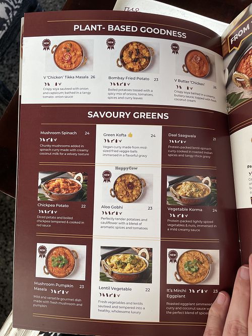 Vegan mains  at It's Mirchi Healthy Indian in Stafford