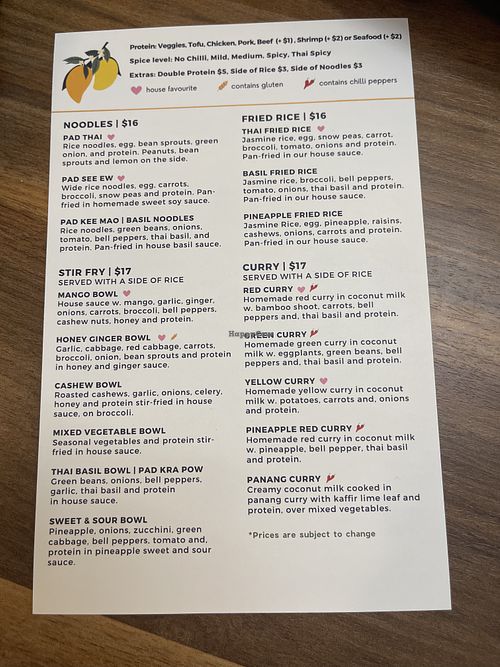   at Mango Tree  in Fonthill