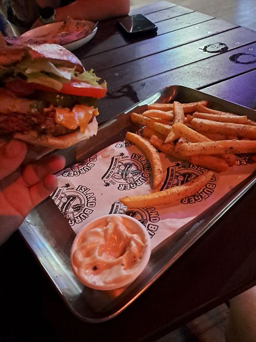 Burger with vegan aioli (10/10)!! at Island Burger in Magnetic Island