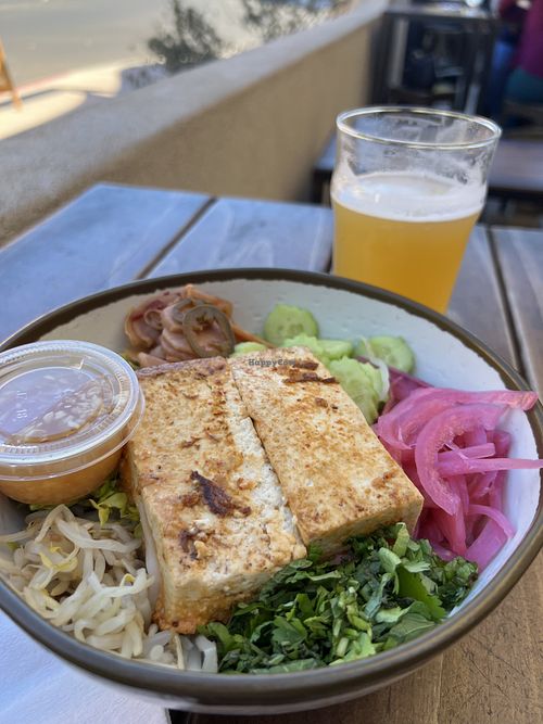 Vietnamese noodles with tofu as protein   at Little Sama  in Ojai