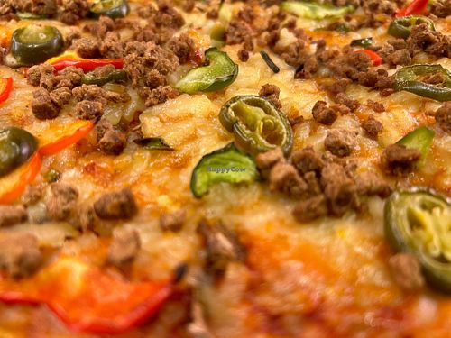 Vegemince VG pizzza at Caprinos Pizza in Newcastle Upon Tyne