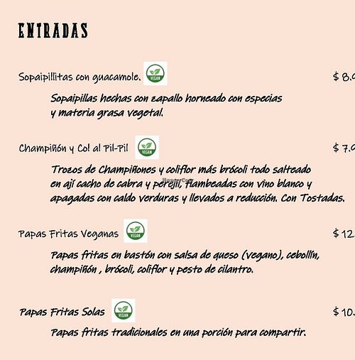 Menu  at Antiguo Sueño Restorán in San Jose De Maipo