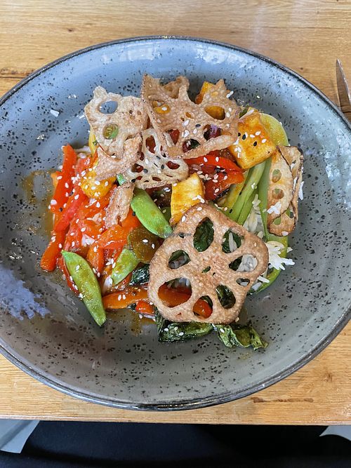 Gochujang tofu  at Catalyst Restaurant in Cambridge