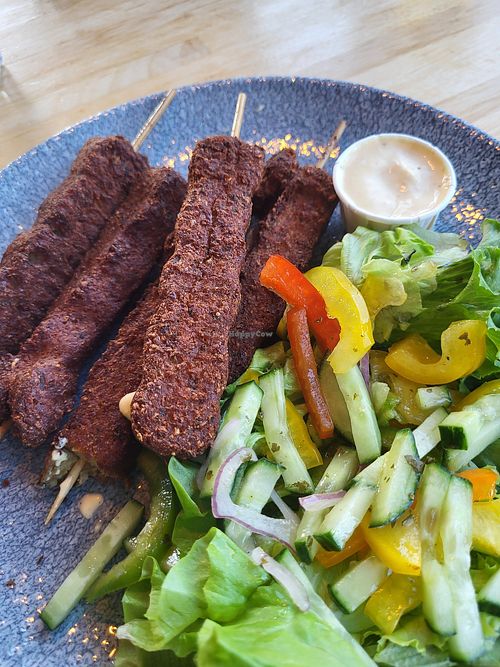 Falafel and salad was tasty. at Hafið Bistro in Djupivogur