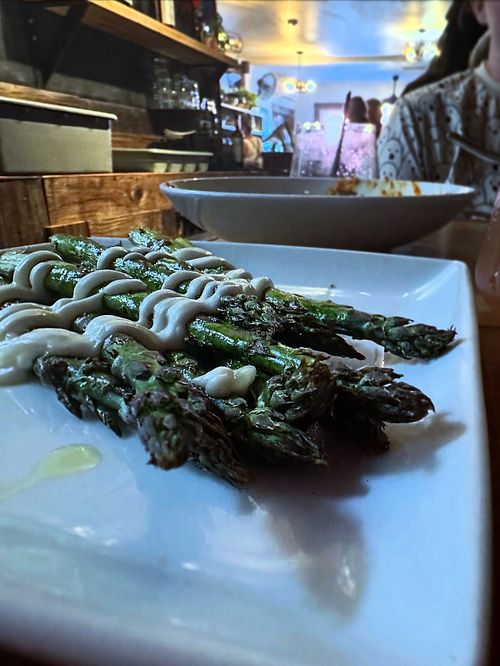Asparagus made vegan   at Bauhaus in Modesto