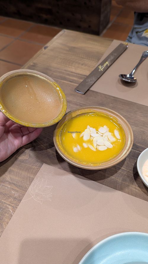 Pumpkin soup at Buông Vegan Restaurant in Thai Nguyen