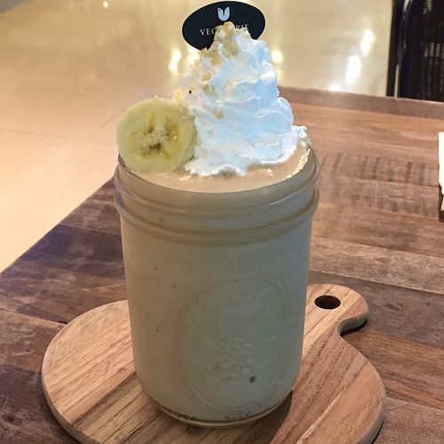 Banana nut smoothie at Veganerie - Mercury Ville in Bangkok