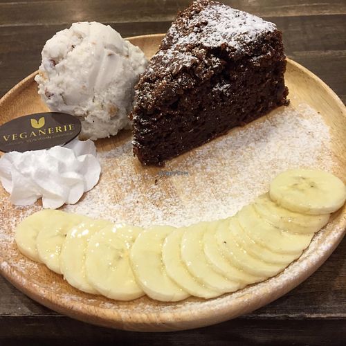 Vegan gluten free Banana chocolate cake at Veganerie - Mercury Ville in Bangkok