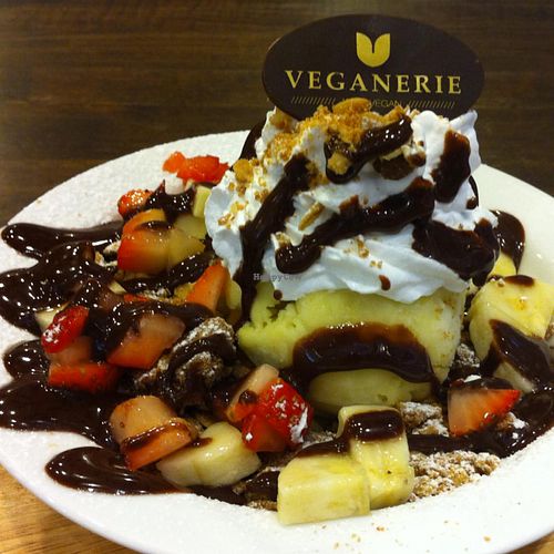 pizzookie w/ sweet potato ice-cream at Veganerie - Mercury Ville in Bangkok