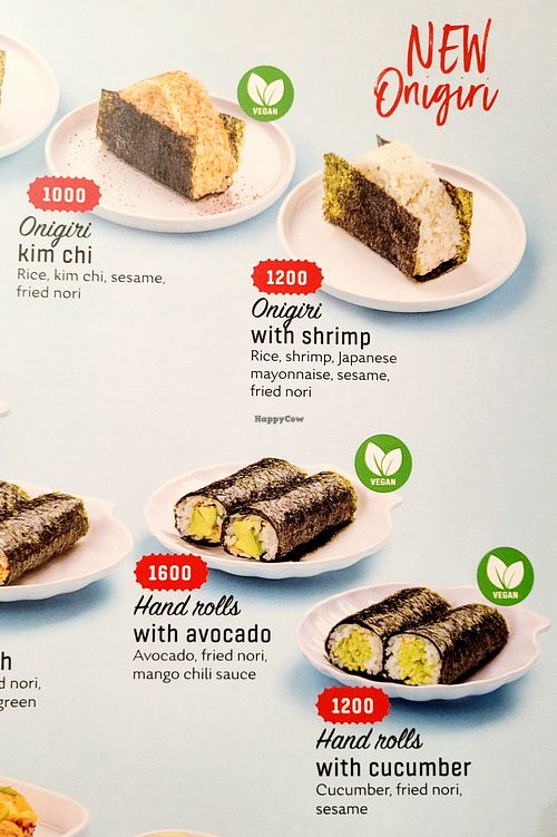 Vegan sushi rolls. Amateur wrapping of them, but somehow some of the tastiest sushi rolls ever, especially (and surprisingly!) the cucumber one. at Tokyo Ramen - Токио Рамен - Panfilov in Almaty